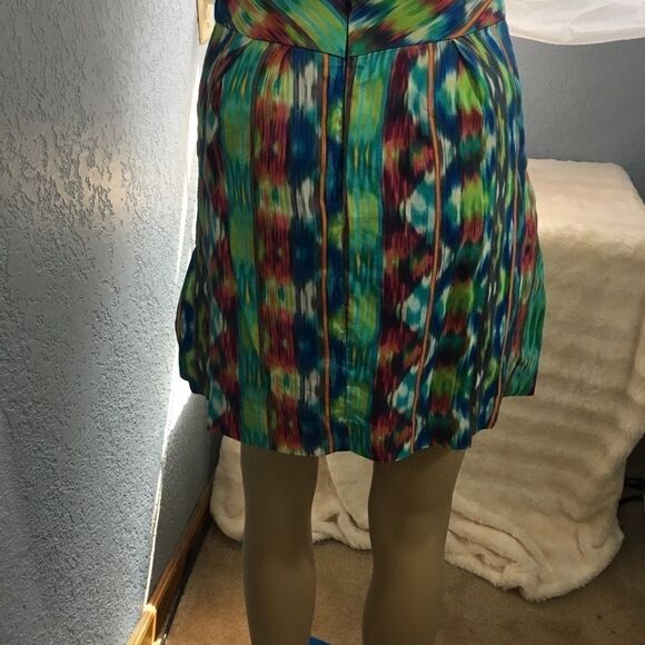 100% Silk Edme & Esyllte Rare  and Colorful Print on Pleated skirt Size 4 - Picture 4 of 6